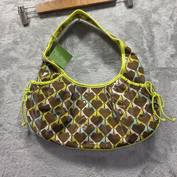 Vera Bradley Tied Together Hobo Bag Womens Brown Sittin in a Tree Birds Purse - Picture 1 of 13